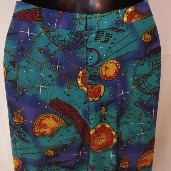 Handmade "Compass/Celestial" Print Skirt NEW- Sz. XS - Picture 4 of 4